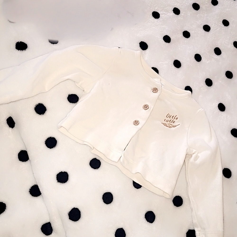 Kids Cream Button-Up Cardigan